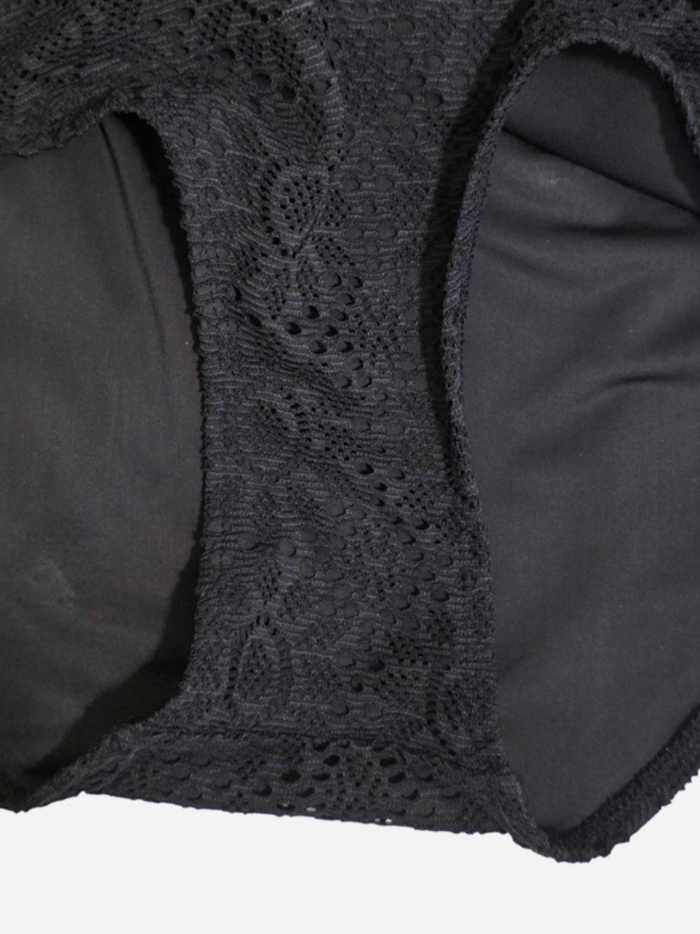 Attention Swimwear Black Halter Neck Onepiece Swimsuit w/Full Lace Overlay - Picture 6 of 9